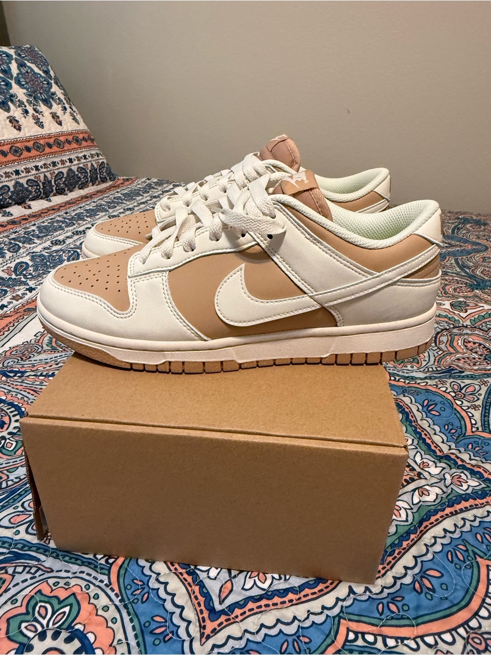 Nike Dunk Low in Cream & Tan Brown